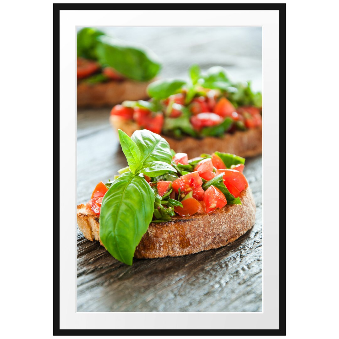 Gerahmtes Poster Köstliche Tomaten Bruchetta