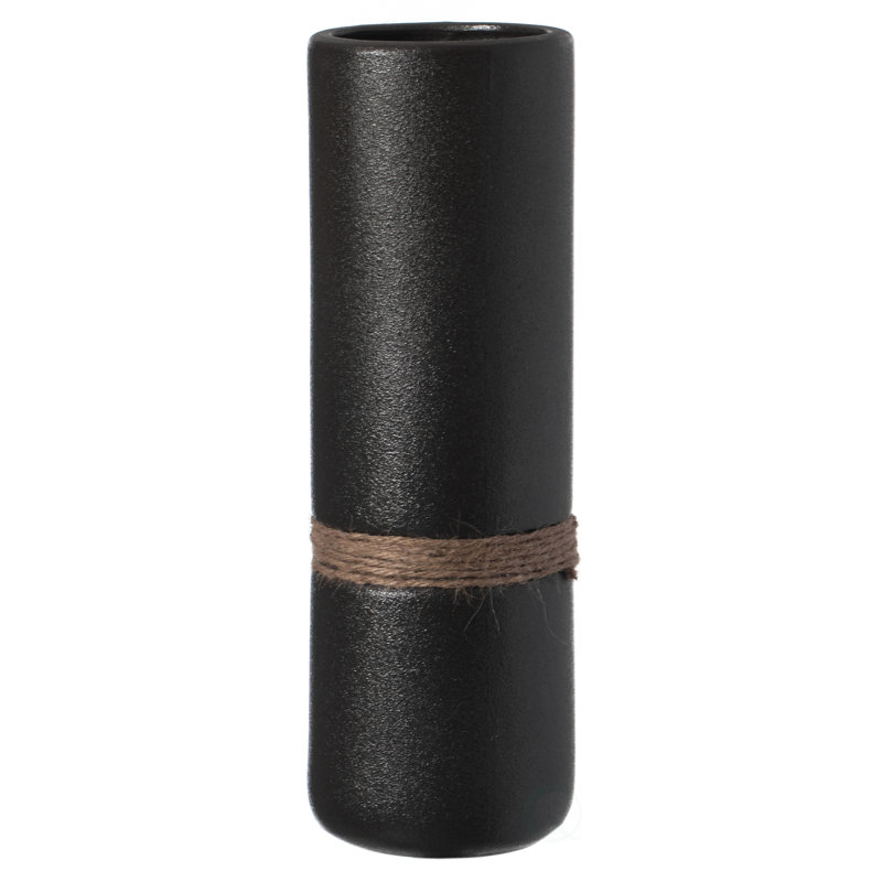 Vase de table en céramique Bequette, Noir, H 11 po x l 3,5 po x P 3,5 po