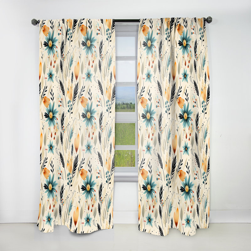 Motif tribal oasis boho - rideau abstrait boho - rideau abstrait obscurcissant - 1 panneaux, L 52 po x L 108 po
