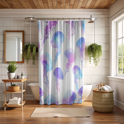 Rideau de douche standard 1 pièce Pastel Ocean Creatures
