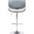 Modern Swivel Gray Adjustable Height Bar Stool With Walnut - Finished Frame, Padded Seat And Back, 21"L X 21"D 36 44"H Construction, Curved Metal Main Material,