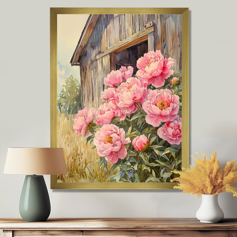 Barritt - Floral Wall Art, H 20 po x l 12 po, Doré, Reproduction encadrée d'une seule photo