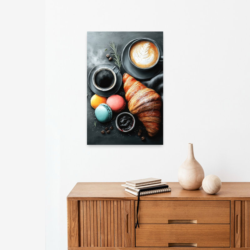 Cozy Coffee Petit déjeuner, art mural élégant, H 24 po x l 16 po