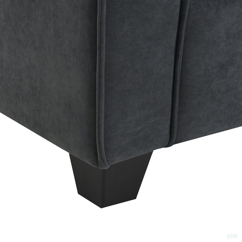 Canapé modulaire en suède luxueux, Suède gris foncé