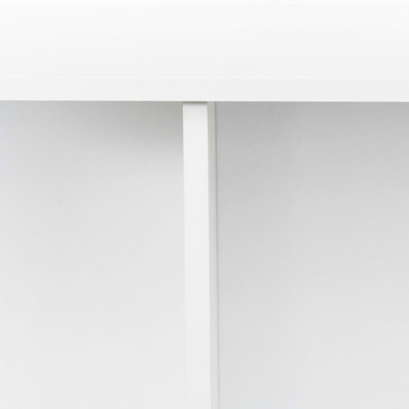 White 10-shelf Bookcase With Design - 53.15"x11.99"x46.14" Look Spacious Storage Easy Maintenance, White