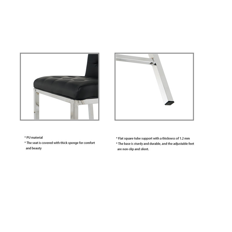 Tabouret de comptoir 25,4 po Gurtrue, Noir