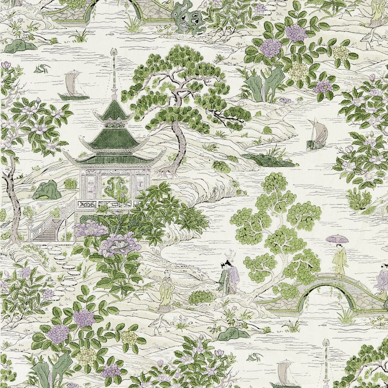 Pacifica Satomi Hand Block Linen Fabric, Lavender