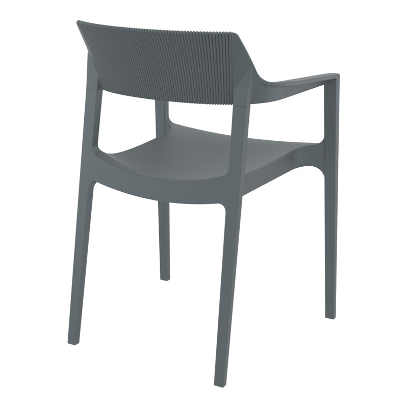 Fauteuil de salle à manger Tulum, Gris foncé