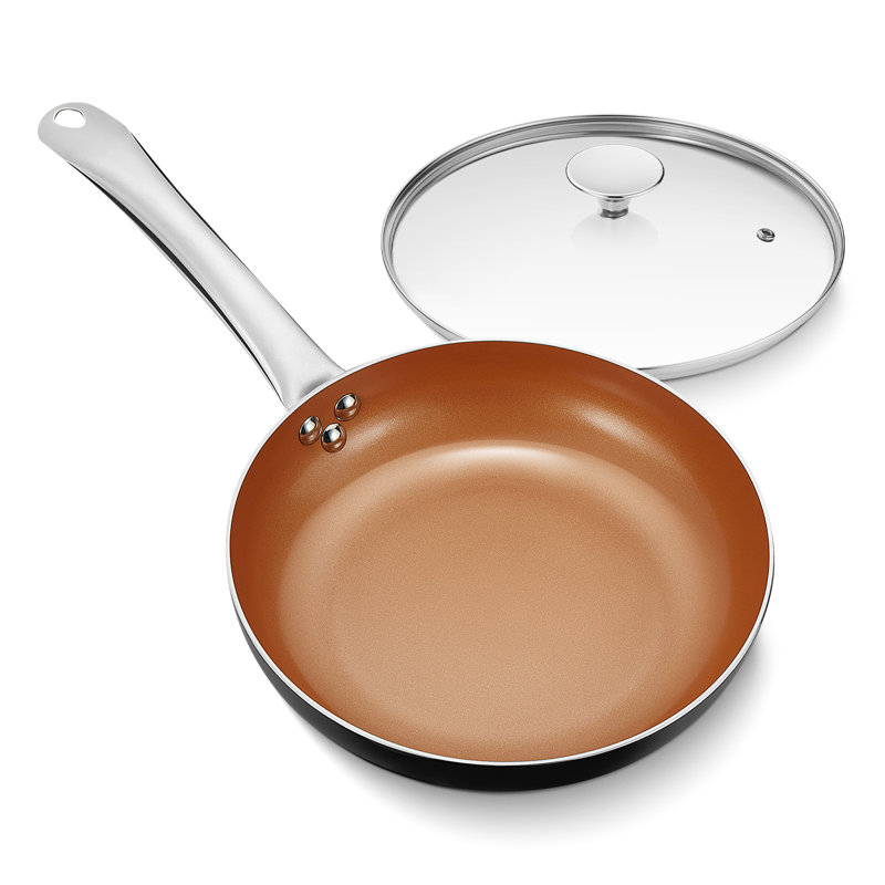 Poêle à frire antiadhésive en aluminium avec couvercle CS KOCHSYTEME, 11"