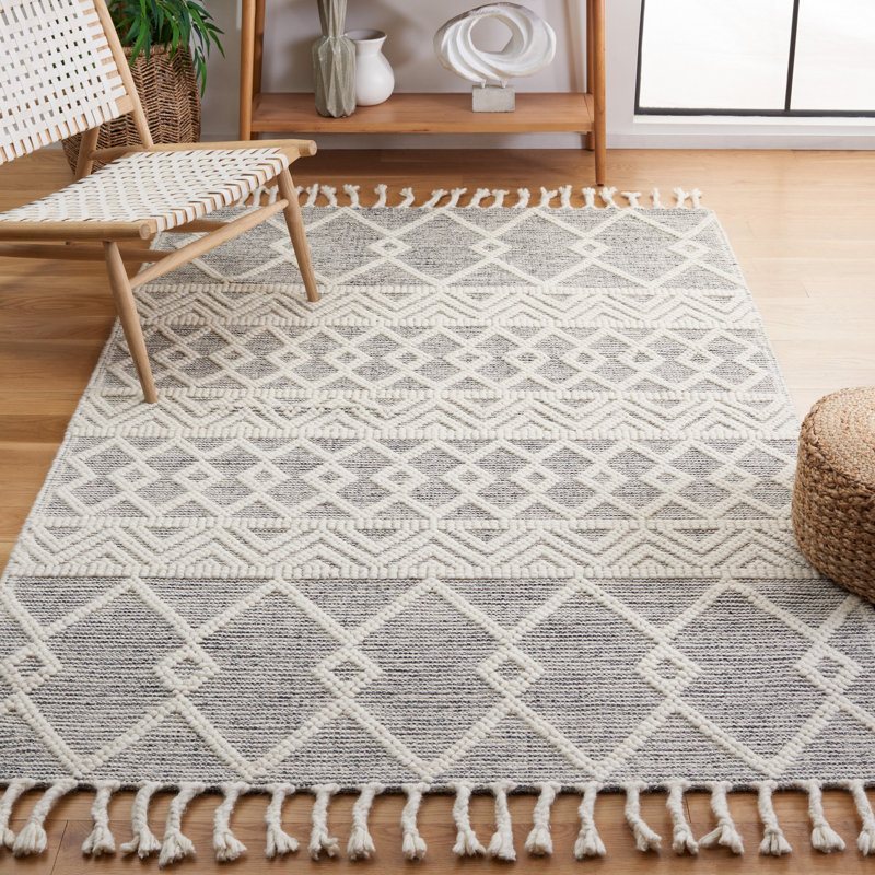 Natura Flat Weave Wool Geometric Rug, Rectangle 5' x 8'