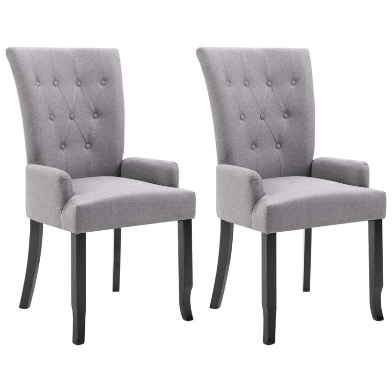 Chaise de salle à manger d'appoint avec accoudoirs pour la maison, Gris clair
