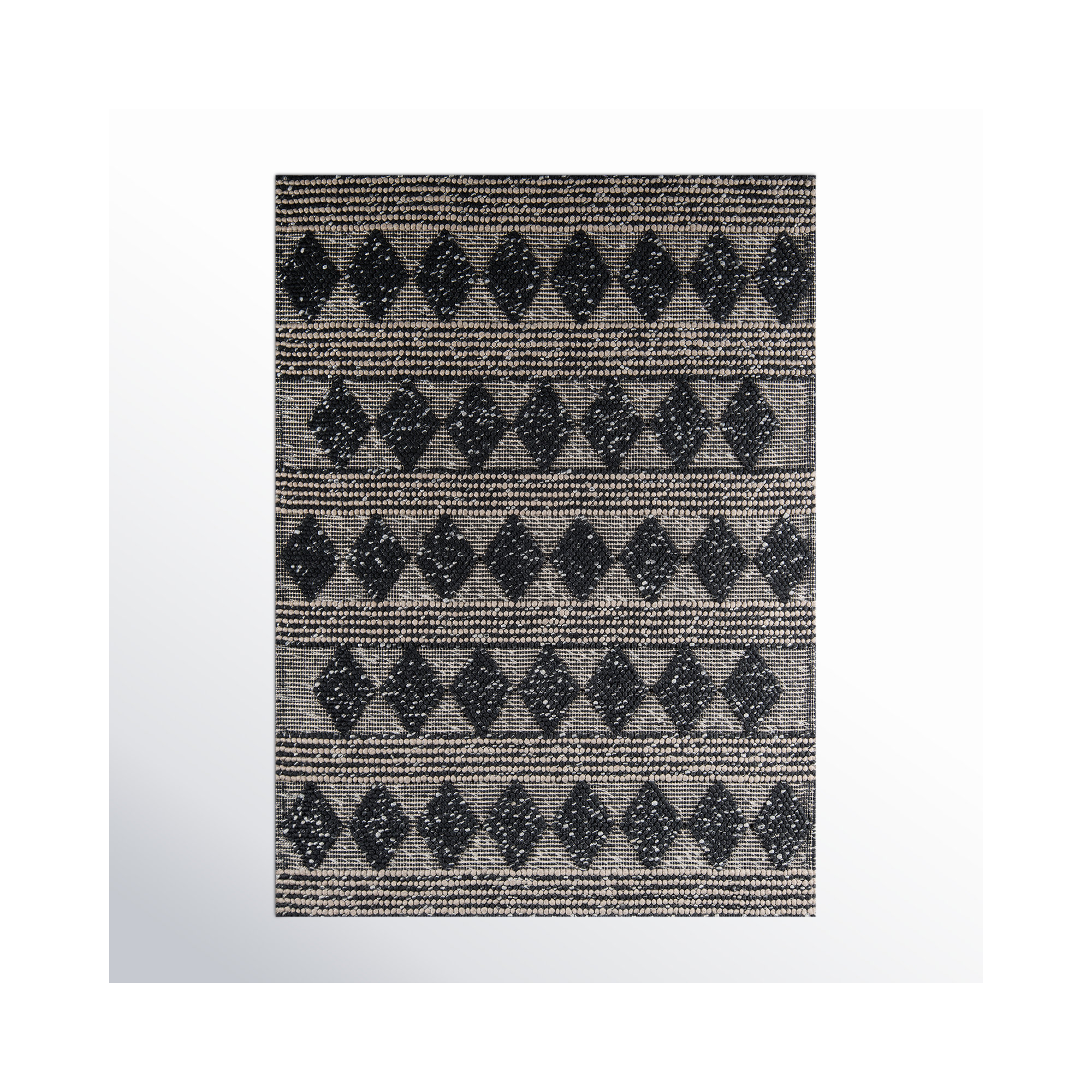 Altie Handmade Charcoal/Beige Rug, Rectangle 3' x 5'