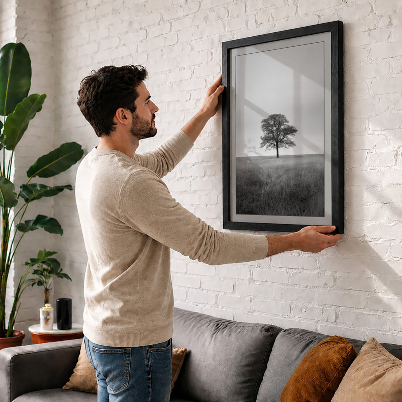 Solitary Tree Scandinavian - Framed Print, Unframed, A2 - 59.4 x 42.0 cm