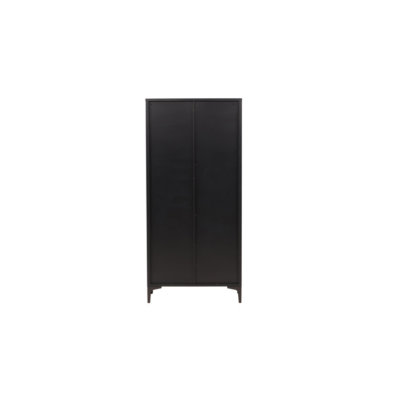 Arnolde 2 Door Steel Wardrobe, Black