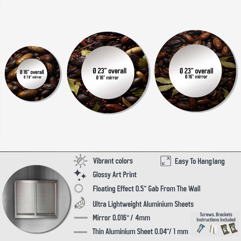 Deveron Metal Round Mirror