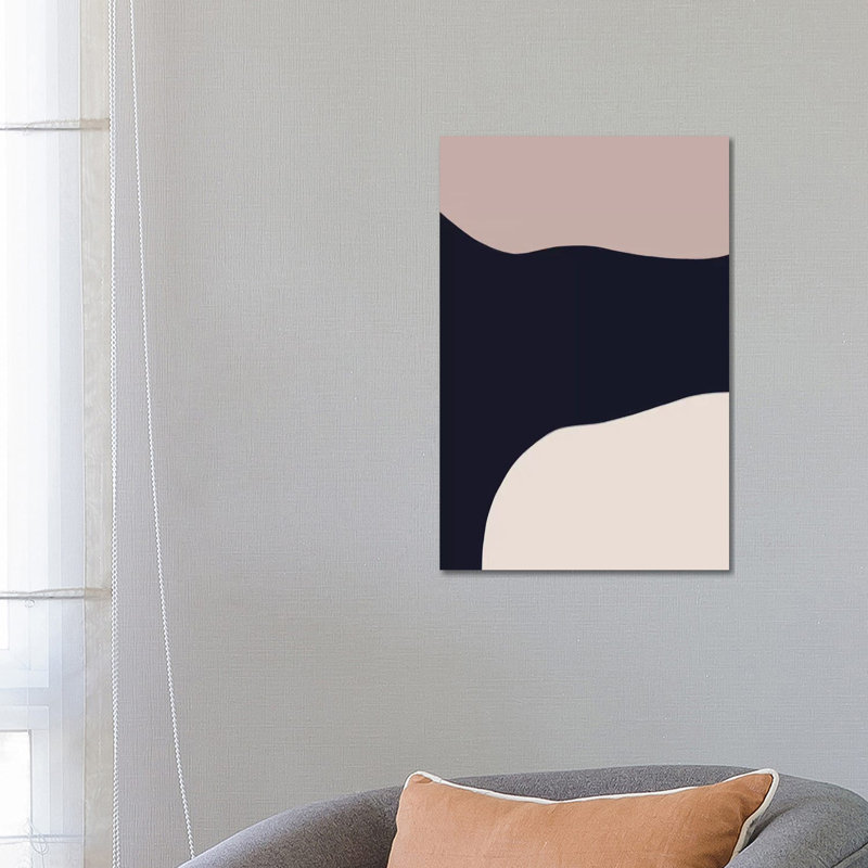 Navy Rose Abstract III by Leah Straatsma - Print on Canvas, 66.04cm H x 45.72cm W x 3.81cm D, Wrapped Canvas