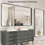 Miroir de salle de bain rectangulaire arrondi de 1,18 po avec cadre en alliage d'aluminium et verre trempé de qualité supérieure Lunara-96373855-96281984