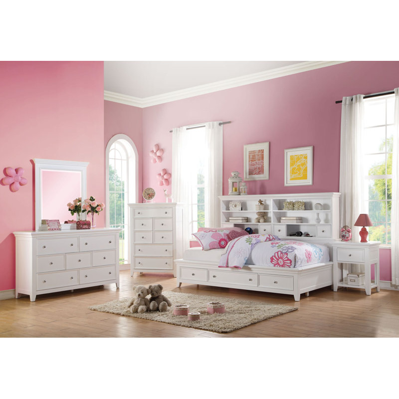Commode 5 tiroirs Didmarton, Blanc