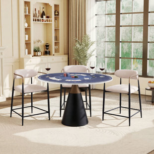 47" Round 2-in-1 Dining & Poker Table, Convertible Game Table for Dining Room, Game Room