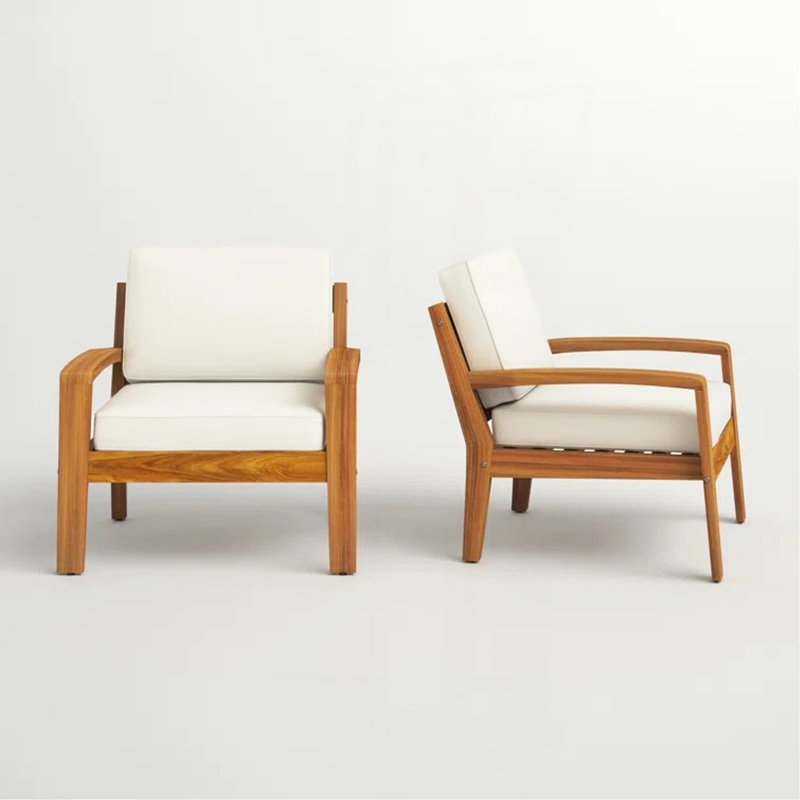 [Chaise simple] Fauteuil club Grenada, Beige, Rustic