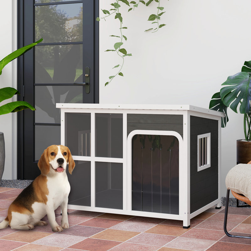 Solid Wood Dog House, 83cm H x 103cm W x 77cm D