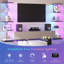 Freestanding Rotating Glass Display Cabinet with Motion Sensor Motion RGB Lights-64439781