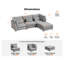 Canapé modulaire surdimensionné de 120 po pour le salon Canapé-lit en L 4 places avec canapé-lit convertible, gris clair-1607064426