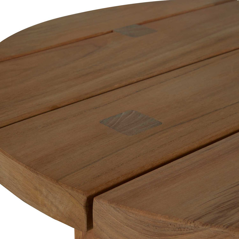 Croquet Teak Outdoor Side Table, Natural Teak