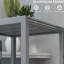Table de salle à manger extensible d'extérieur avec aspect gris foncé, 41 po à 83 po, structure en aluminium et plateau en acier effet bois pour table de patio 6 8 83 po, ton, surface