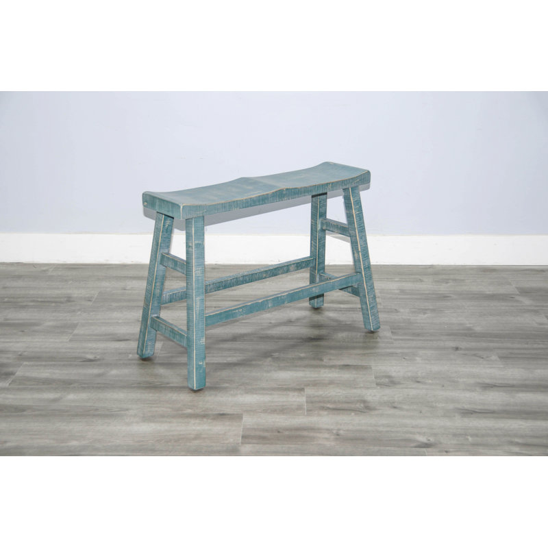 Ashat Solid Wood Bench, 24" H x 33" W x 14.5" D, Sea Grass