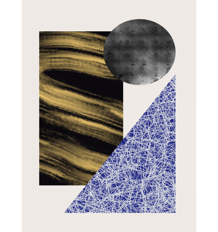 Geometric Shapes With A Gold Textured, 76.2 cm H x 50.8 cm W