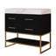 Meuble-lavabo sur pied 36 po avec lavabo en céramique et comptoir en marbre-133488893