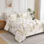 Housse de couette en fleurs peintes en brun clair-116098920