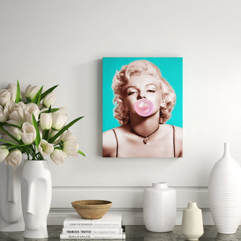 Bubblegum Marilyn Print by N Perez, 20" H x 16" W x 2.5" D, Aluminum