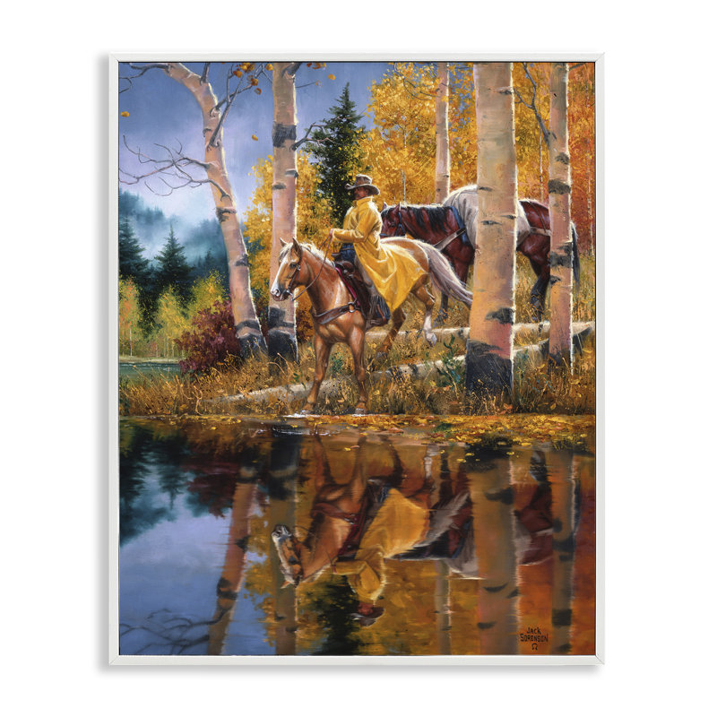 «Cowboy in Autumn Landscape», estampe numérique, conception de Jack Sorenson, H 30 po x l 24 po