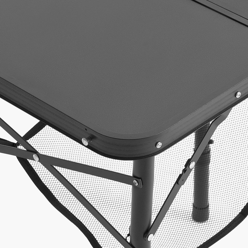 Table de camping pliante portative en aluminium 2 pi, Black