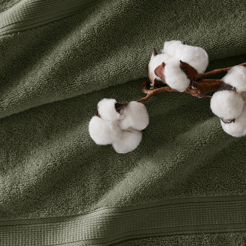 Ensemble de serviettes 8 pièces 100% coton vert olive 800 g / m² 800 GSM, Vert olive
