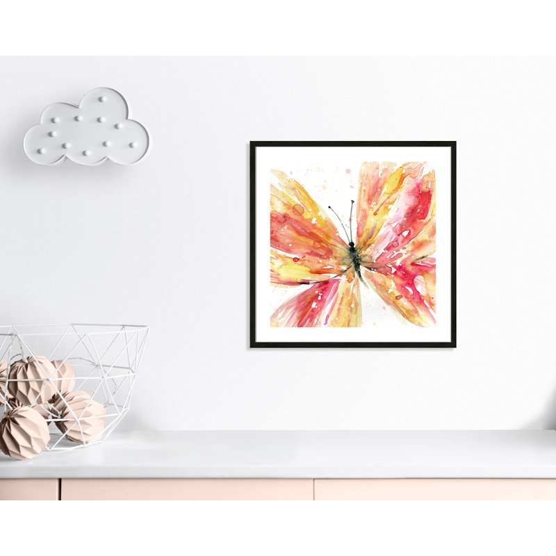 «Butterfly Flying II», art encadré, H 26,5 po x l 26,5 po x P 1,18 po, Structure noire