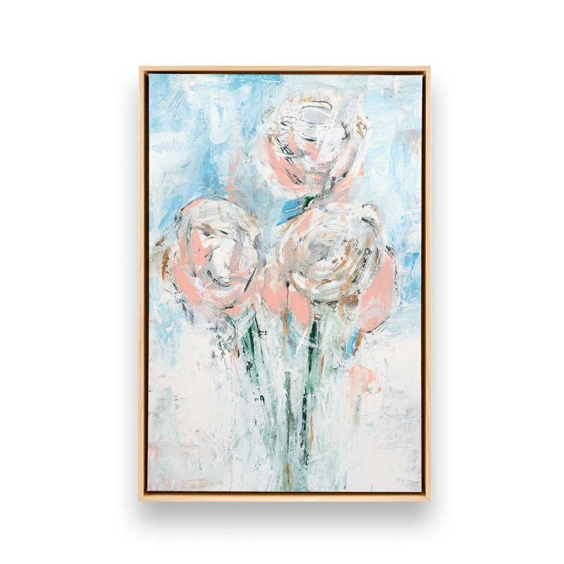 «Abstract Blush Bouquet I» par Ethan Harper, reproduction d'art, Tanné, «Floater», reproduction encadrée sans passe-par