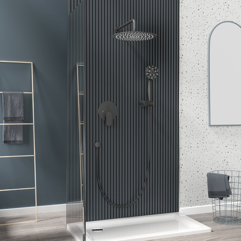 Système de douche complet, Noir mat