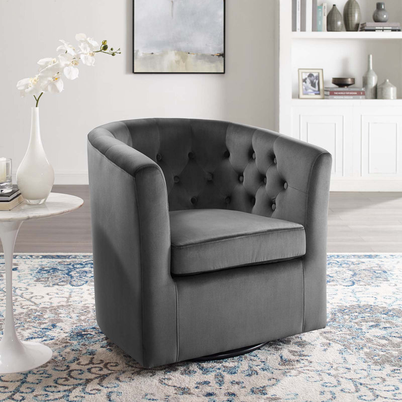 Fauteuil pivotant en velours Performance Prospect, Velours gris anthracite