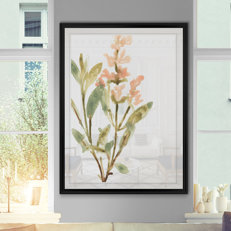 «Earthtone Herbs IV», reproduction sur toile, H 22,5 po x l 30,5 po x P 1,5 po, Cadre noir