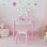 Teamson Kids Little Princess Star 2 pièces Table de coiffeuse et tabouret en bois avec miroir à DEL, tiroir de rangement et bacs de rangement