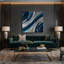 «Lyrical Abstraction 14», art mural sur toile bleue-587737477