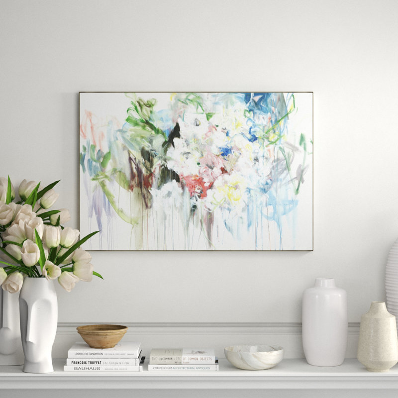 Waltz Of Flowers Print by Sara Brown, 41.5" H x 61.5" W , Glass Coat