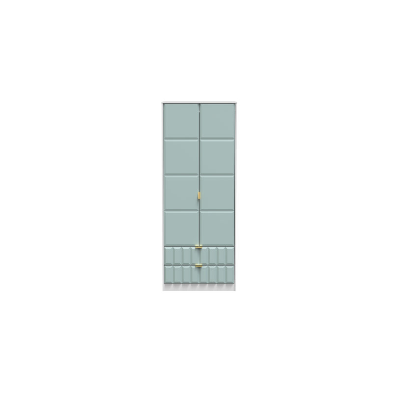 Fully Assembled 3 Door Wardrobe, 182.5cm H x 74cm W x 53cm D, Duck Matt/White