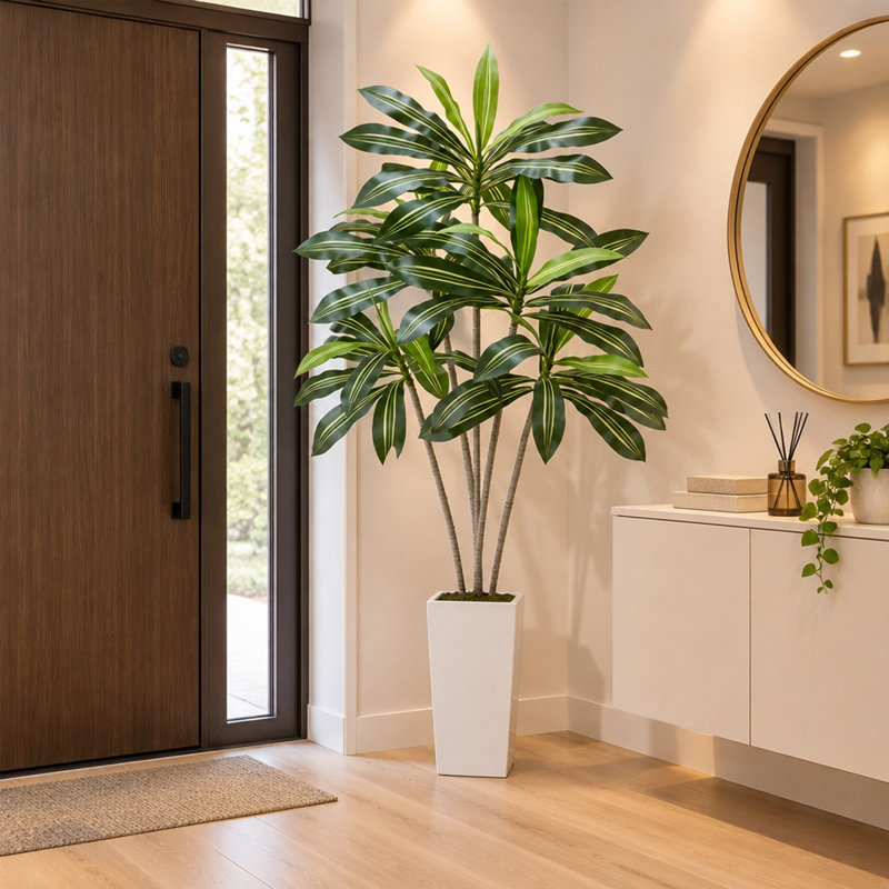 72 " H Faux Dracaena Plant in Plastic Planter