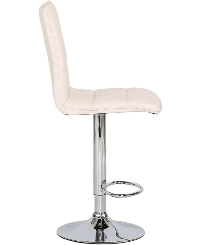 Sadru Counter Stool with Metal Frame, White