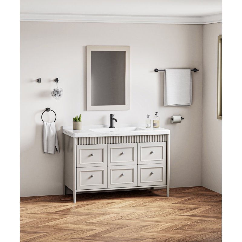 VIBRANTBATH 5-Piece Stainless Steel Bathroom Hardware Set, Sturdy & Easy to Install with Stylish Design, Matte Black