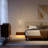 King Size Linen Bed With Floating Nightstands Bedroom Set